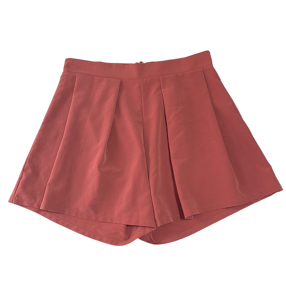 Leith Pleated Skort Shorts Womens S Rosewood Pink High Waist Dressy Chic Summer